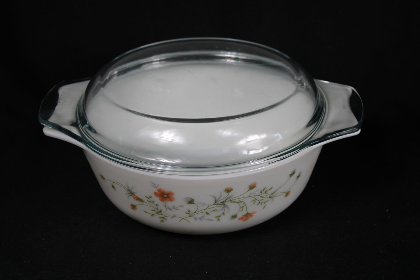 Vintage JAJ Pyrex England Wildflower Casserole Dishes - Set of 2 with Lids