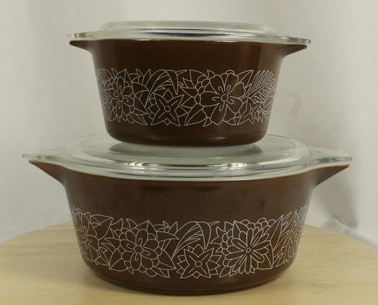 Pyrex Woodland Casserole Dishes Set of Two
