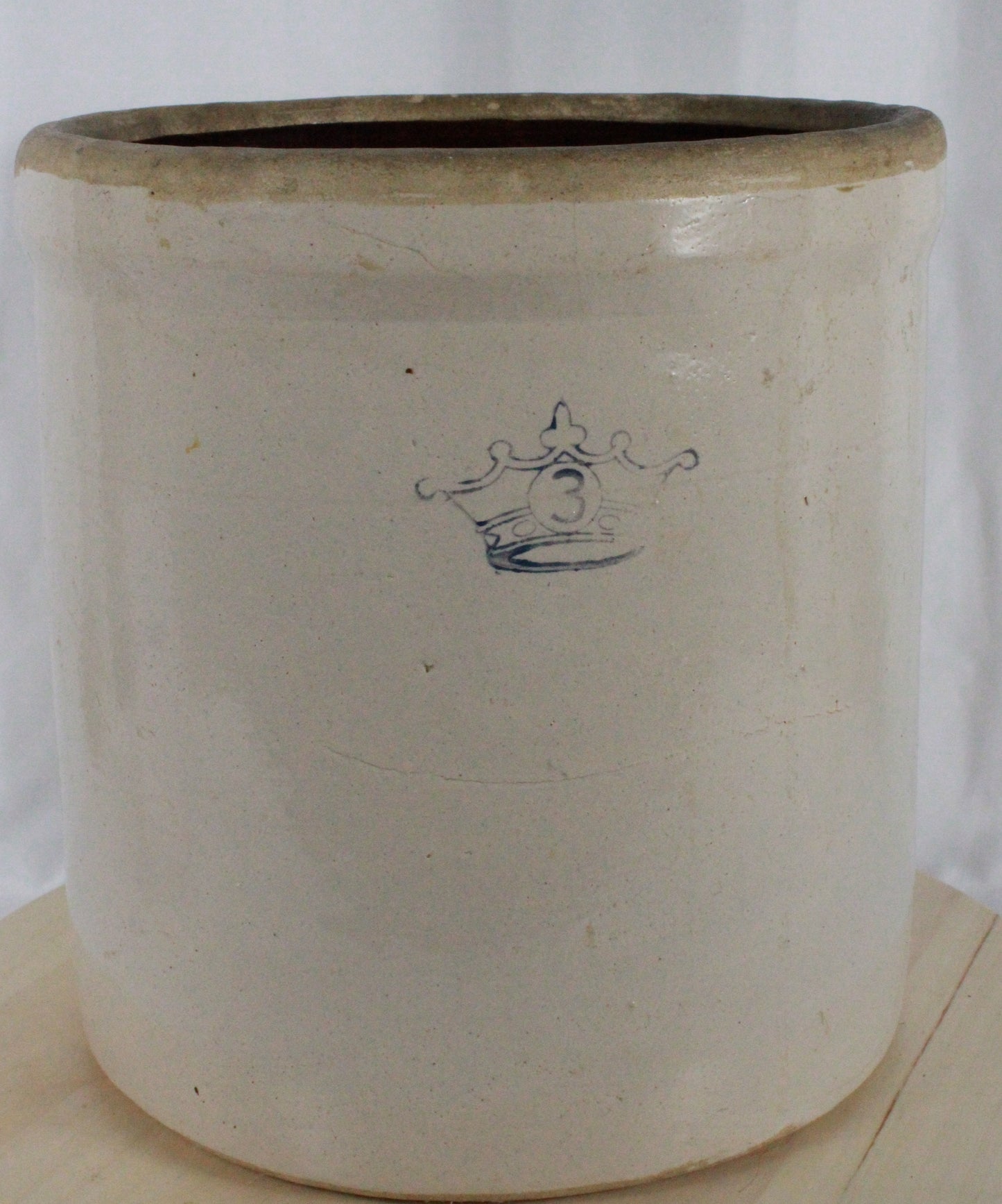 Antique American Stoneware Crock with Albany Slip Interior