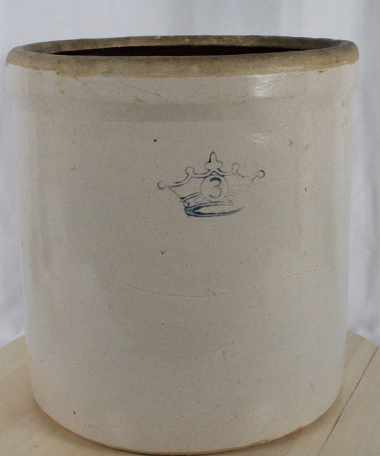 Antique American Stoneware Crock with Albany Slip Interior