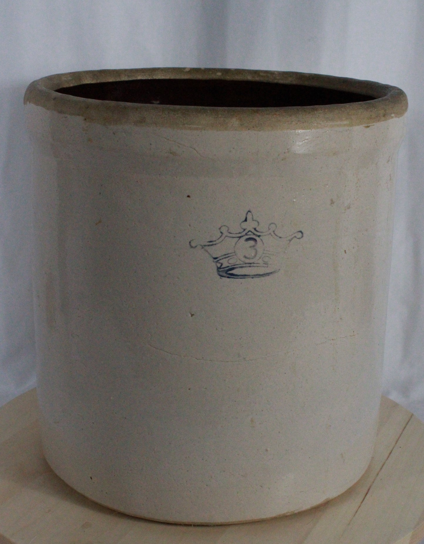 Antique American Stoneware Crock with Albany Slip Interior