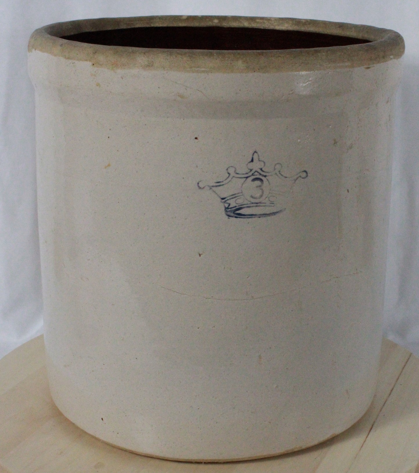 Antique American Stoneware Crock with Albany Slip Interior