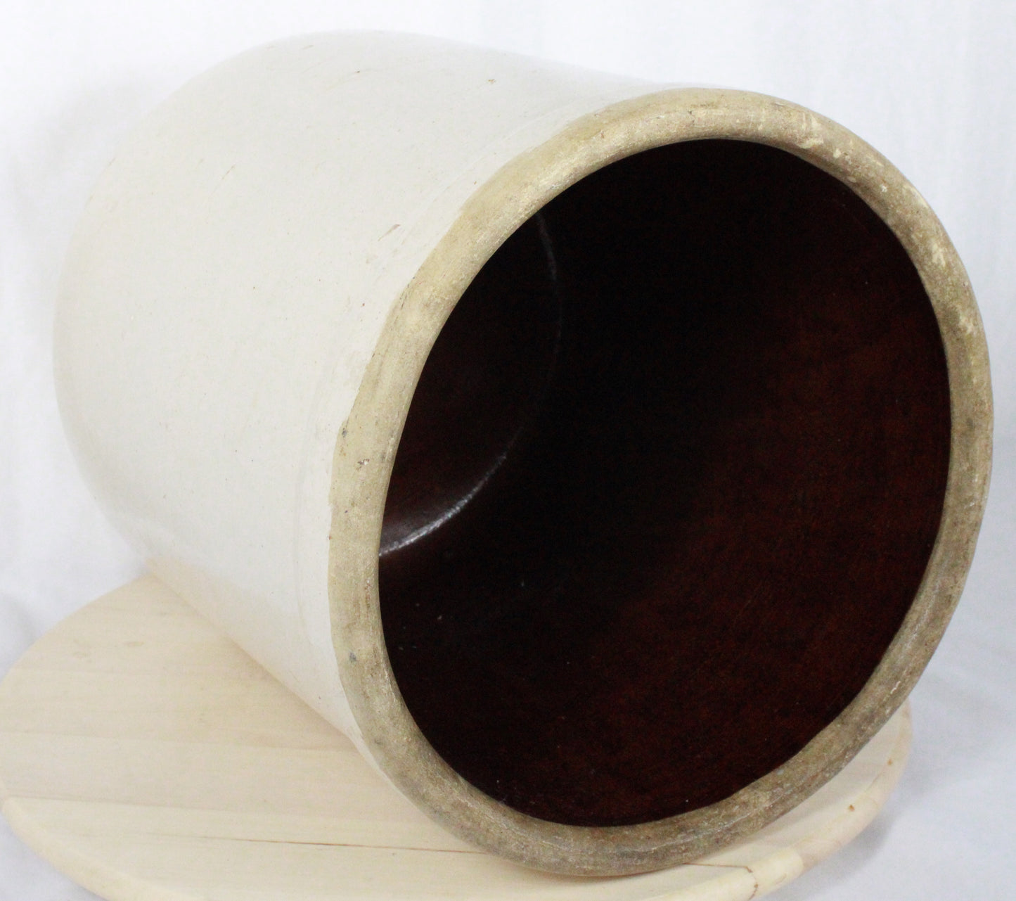 Antique American Stoneware Crock with Albany Slip Interior