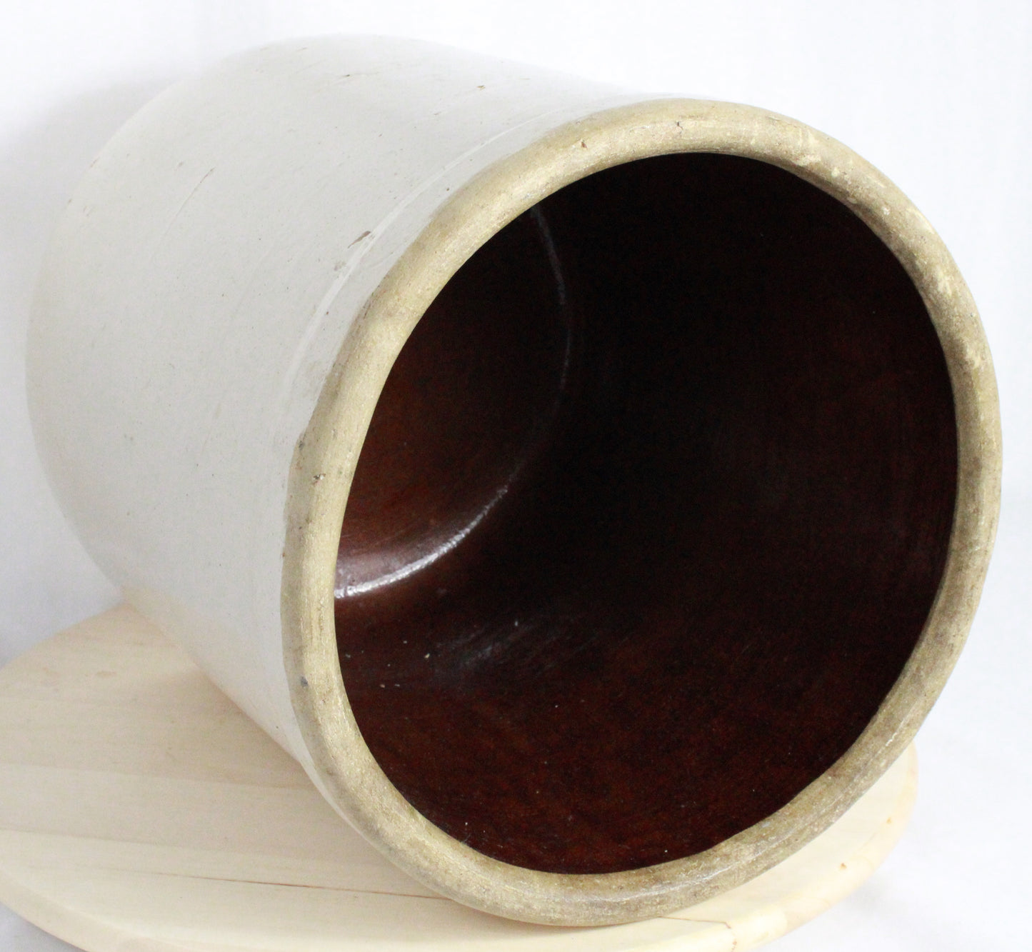 Antique American Stoneware Crock with Albany Slip Interior
