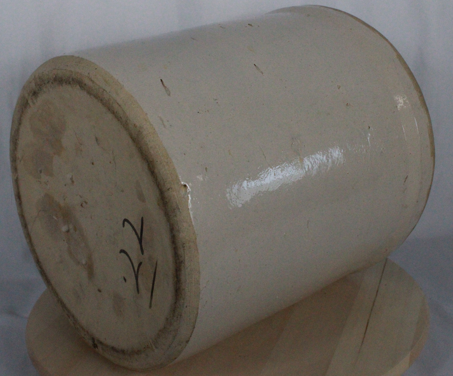 Antique American Stoneware Crock with Albany Slip Interior
