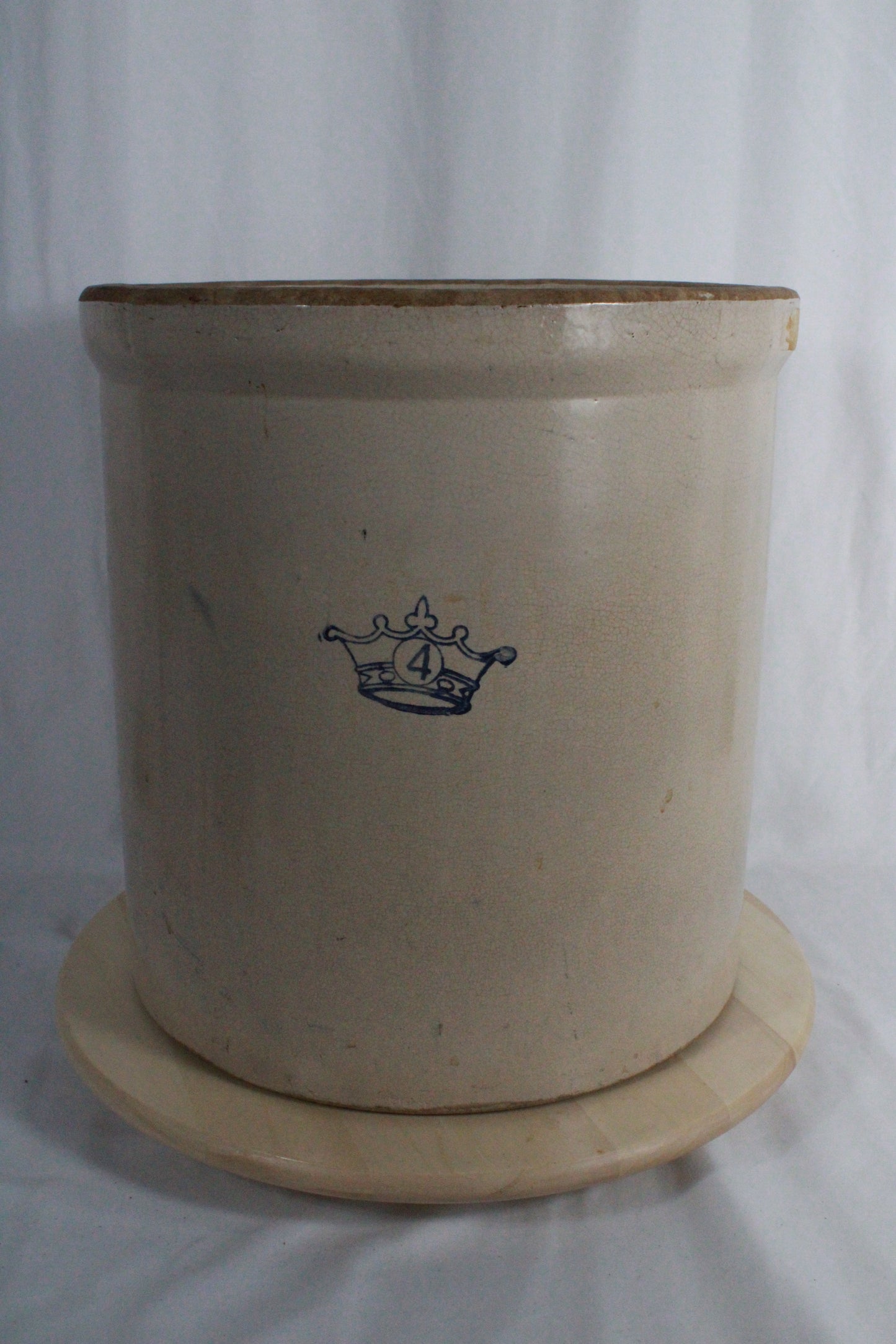 Vintage Robinson Ransbottom Style 4 Gallon Crown Stoneware Crock