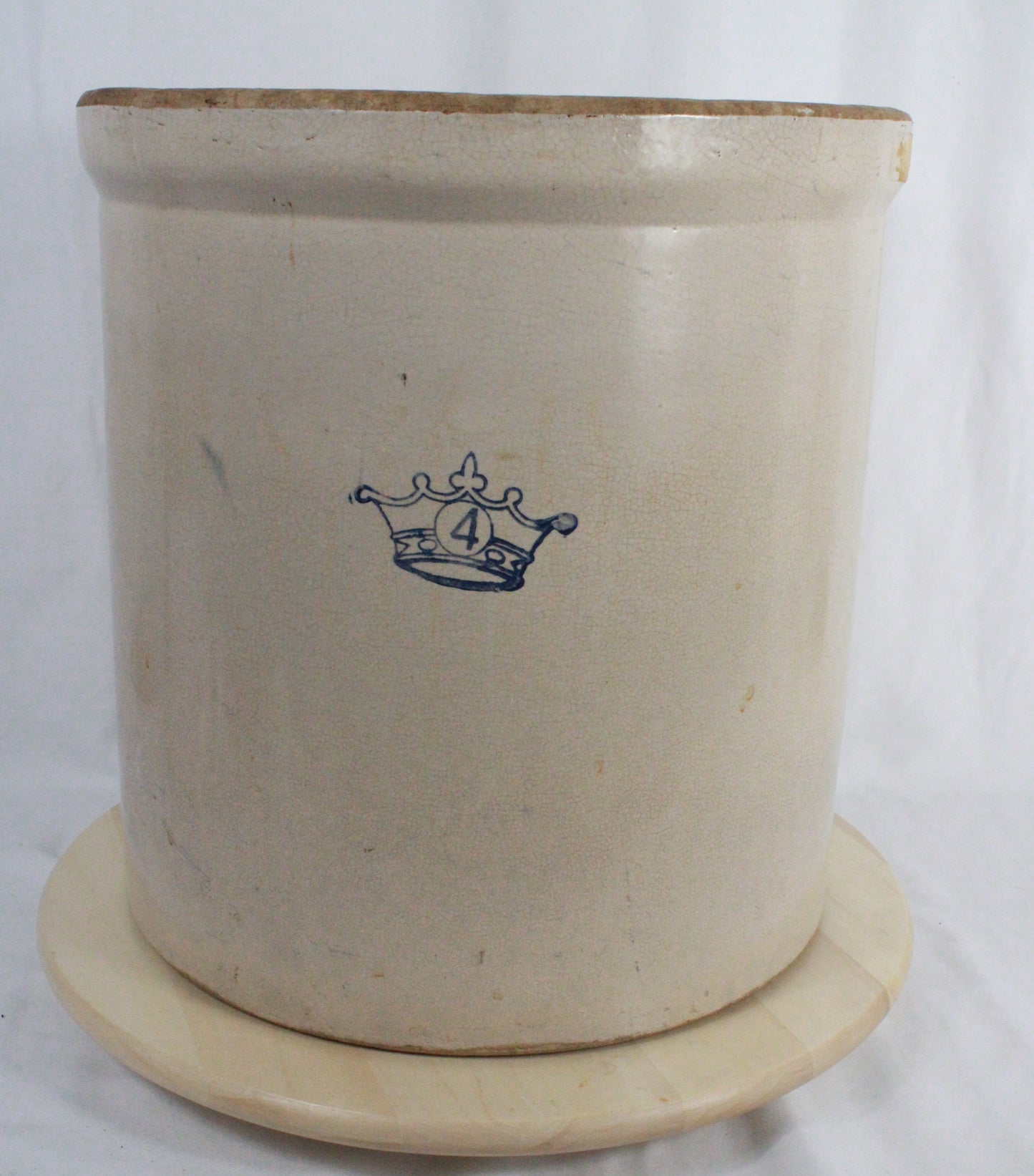 Vintage Robinson Ransbottom Style 4 Gallon Crown Stoneware Crock