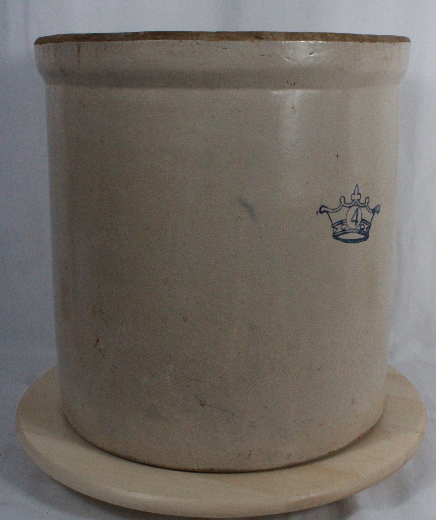 Vintage Robinson Ransbottom Style 4 Gallon Crown Stoneware Crock