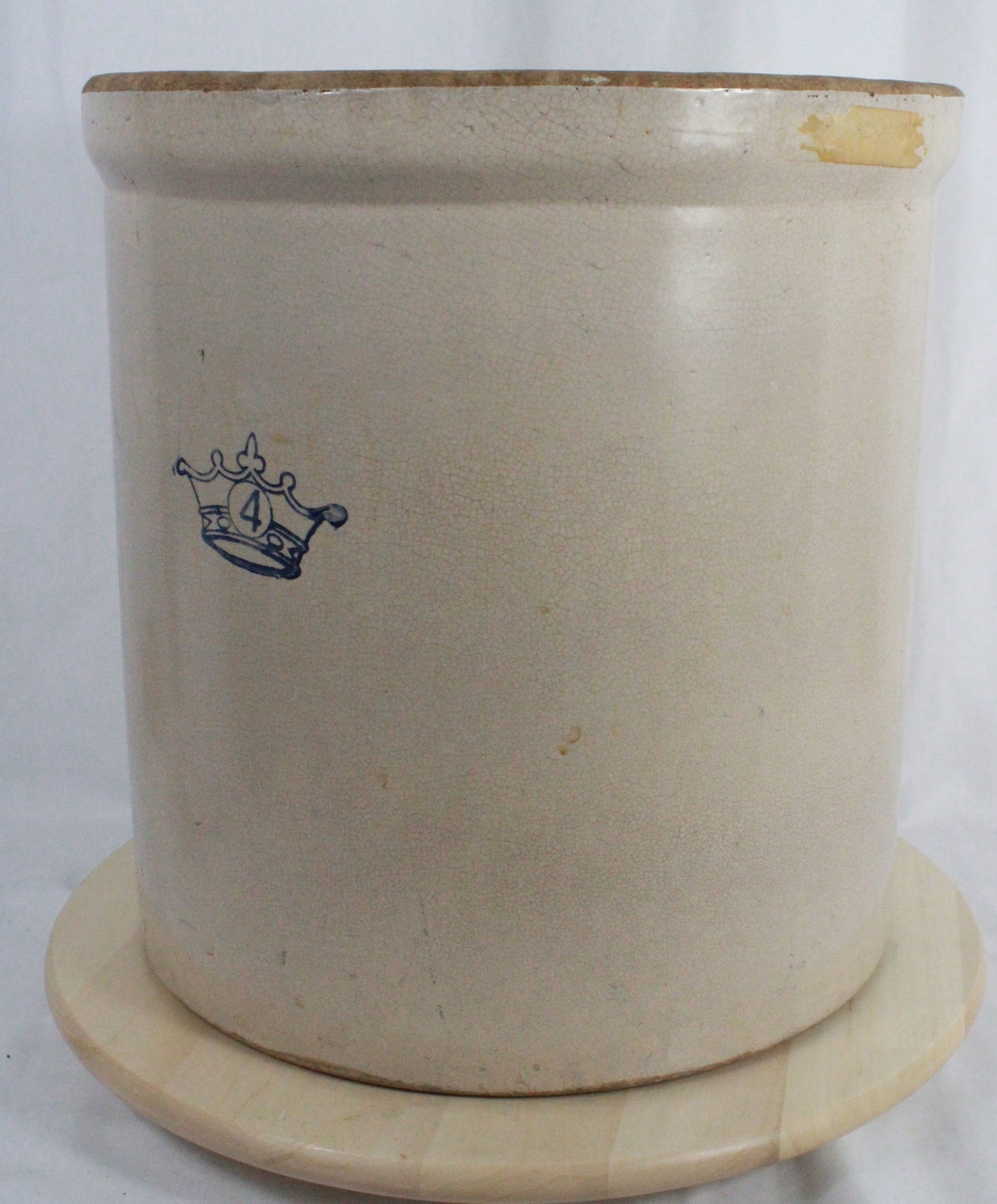 Vintage Robinson Ransbottom Style 4 Gallon Crown Stoneware Crock
