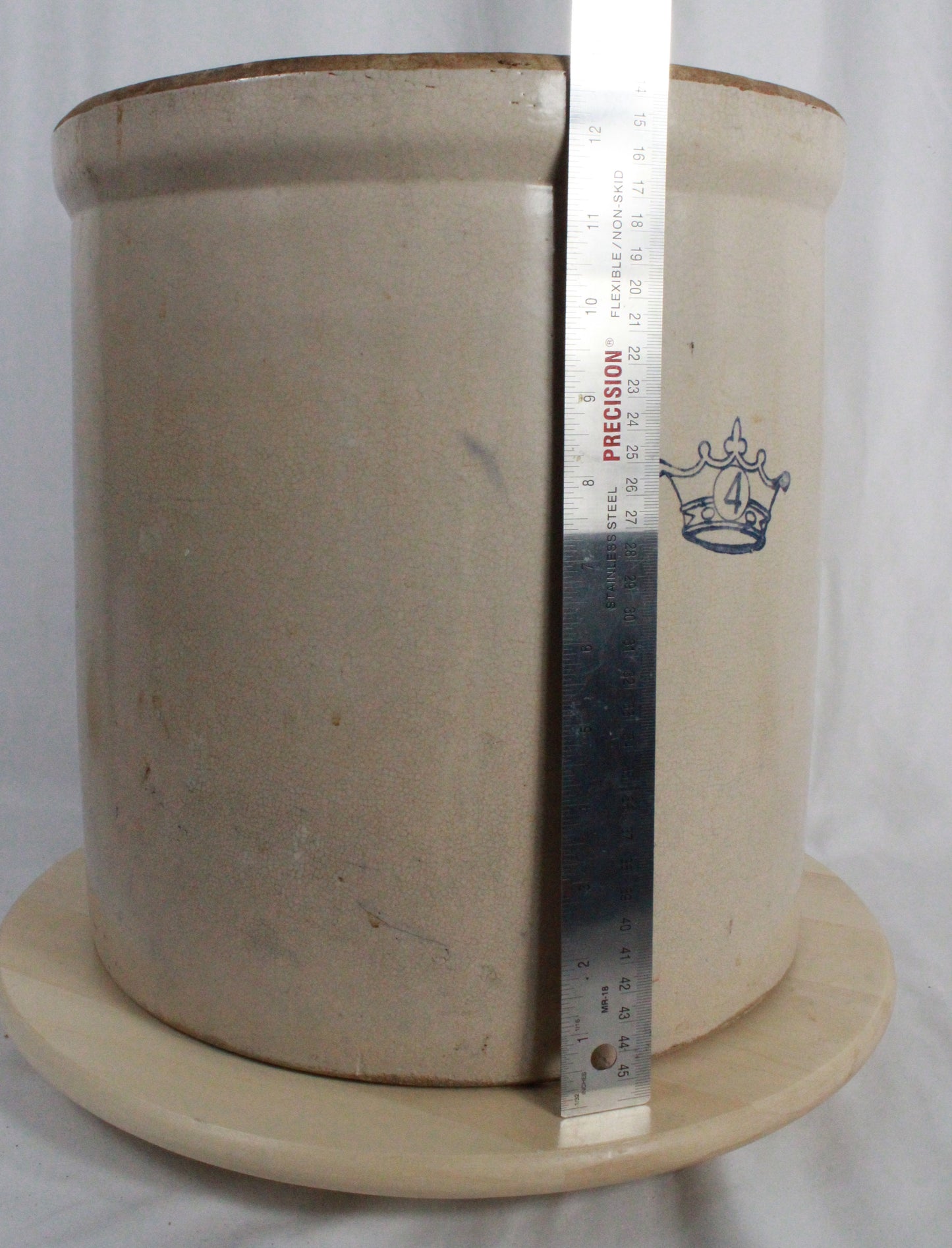 Vintage Robinson Ransbottom Style 4 Gallon Crown Stoneware Crock
