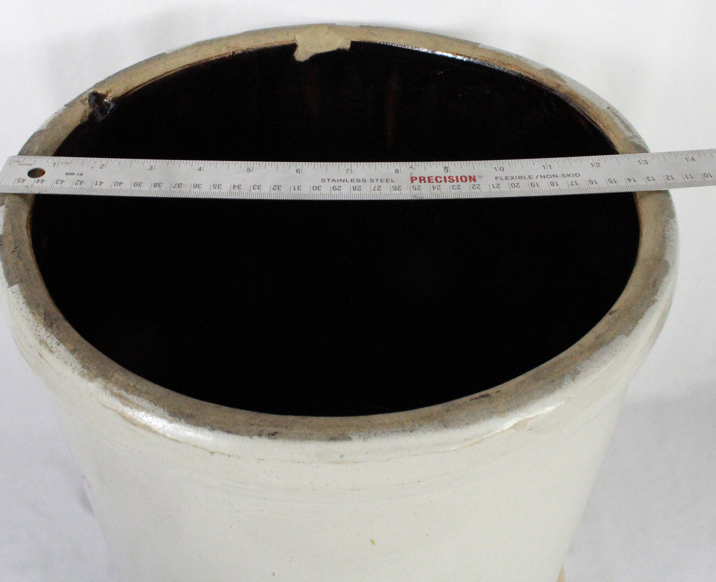 Antique Robinson Ransbottom Style Blue Crown 8 Gallon Stoneware Crock