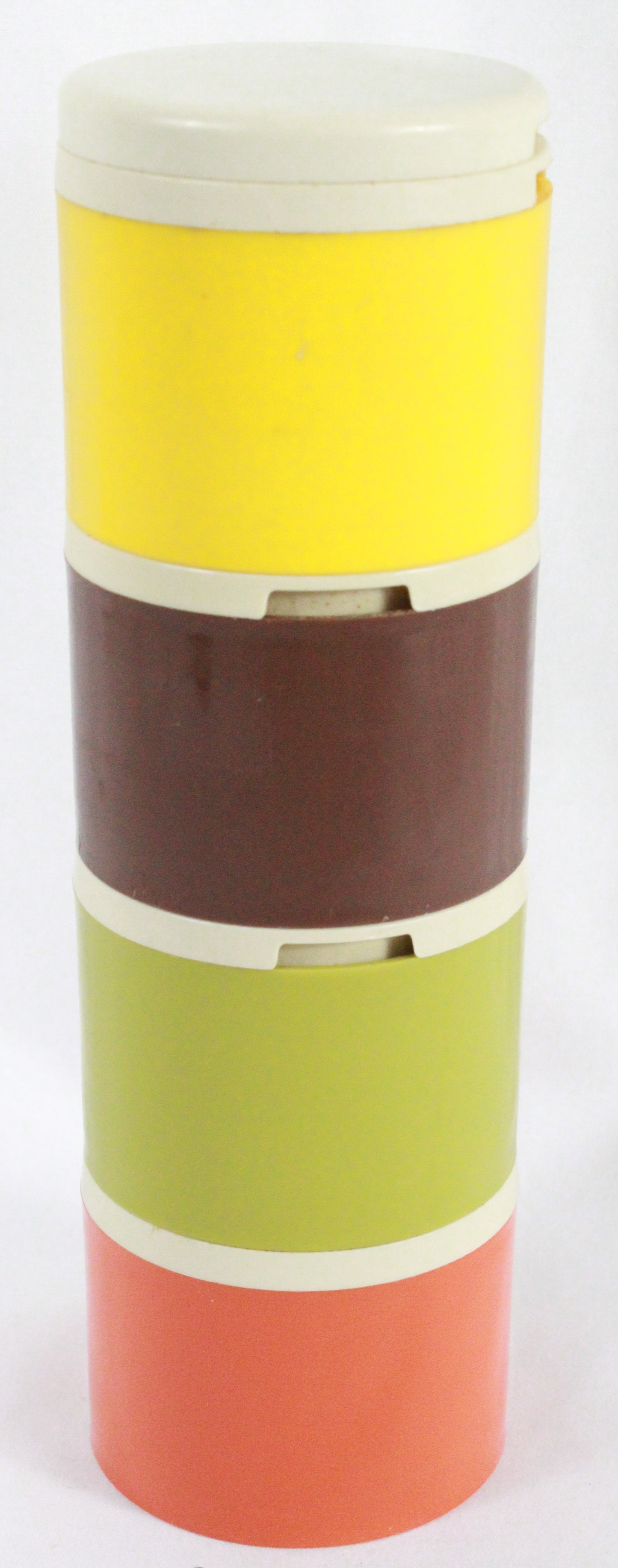 Vintage Tupperware Stacking Spice Shaker Set - Four Tier Earth Tones