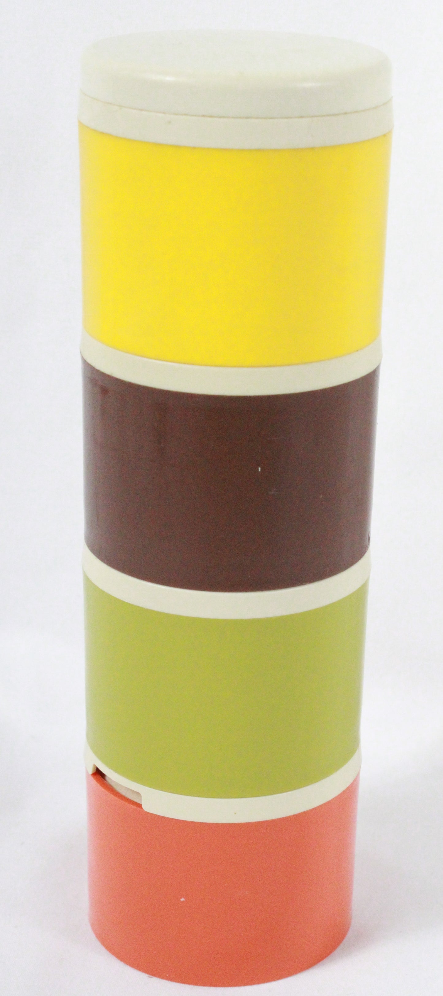 Vintage Tupperware Stacking Spice Shaker Set - Four Tier Earth Tones