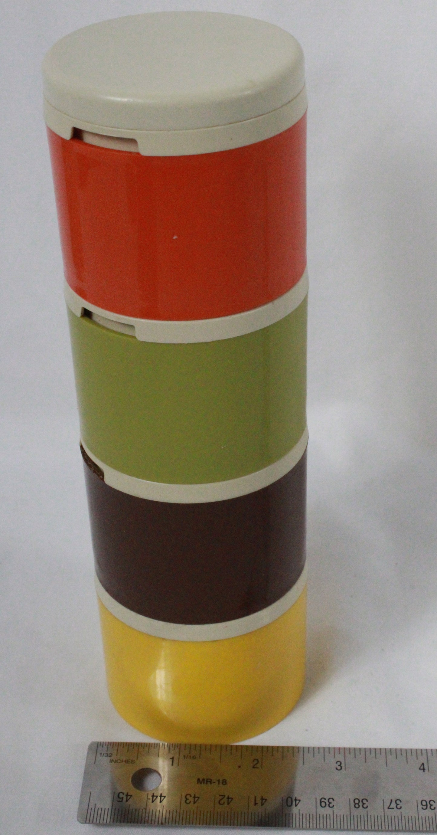 Vintage Tupperware Stacking Spice Shaker Set - Four Tier Earth Tones
