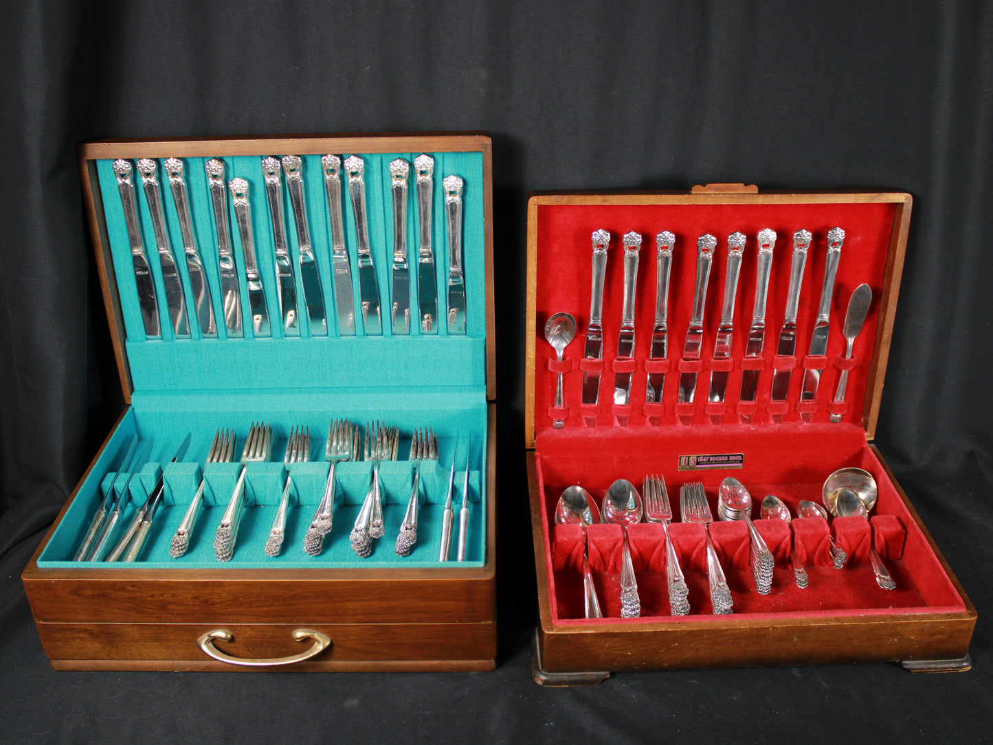 1847 Rogers Bros. Eternally Yours 58-Piece Silverplate Flatware Set with Chests