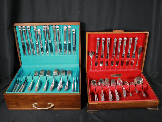 1847 Rogers Bros. Eternally Yours 58-Piece Silverplate Flatware Set with Chests