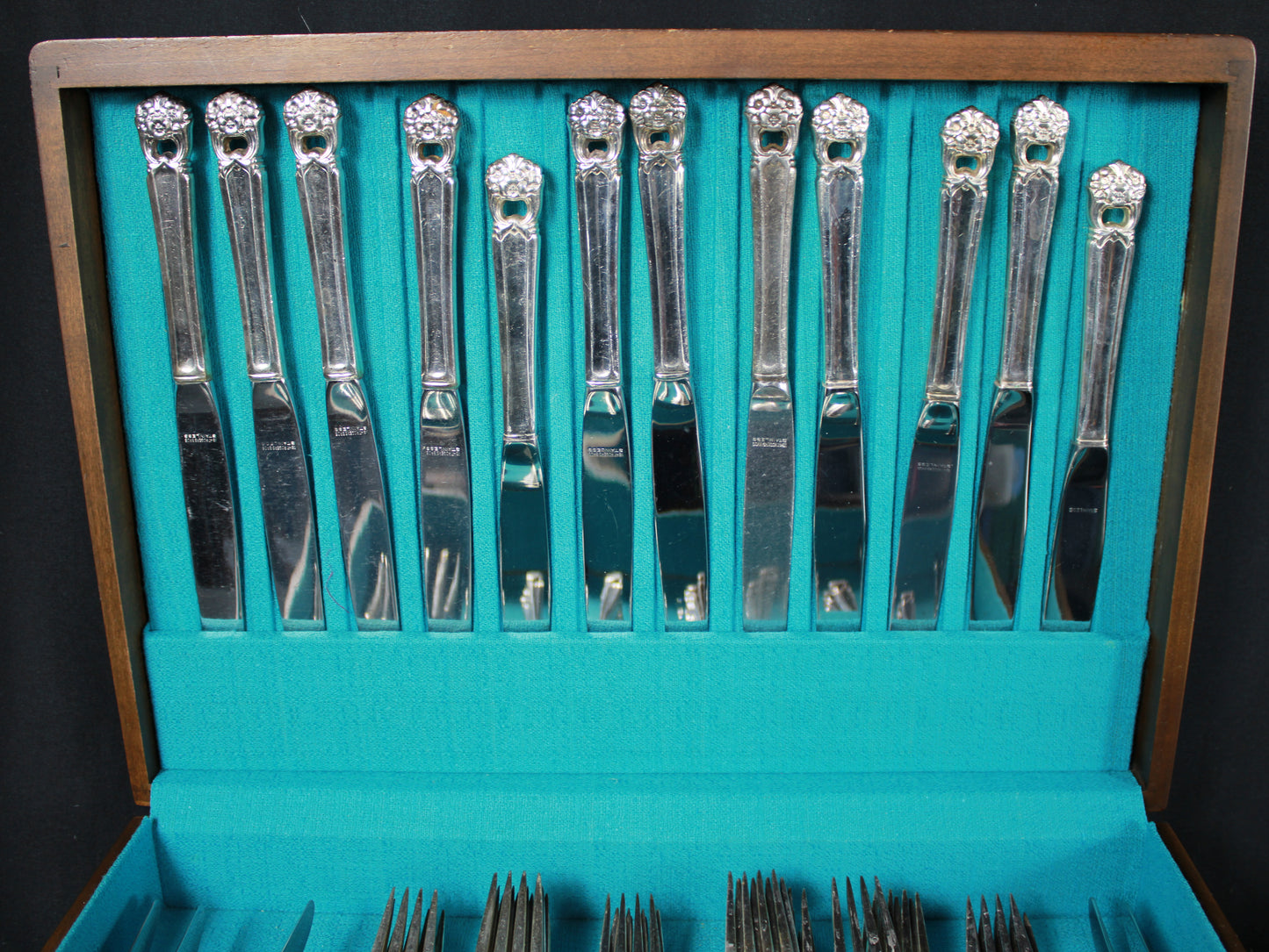 1847 Rogers Bros. Eternally Yours 58-Piece Silverplate Flatware Set with Chests