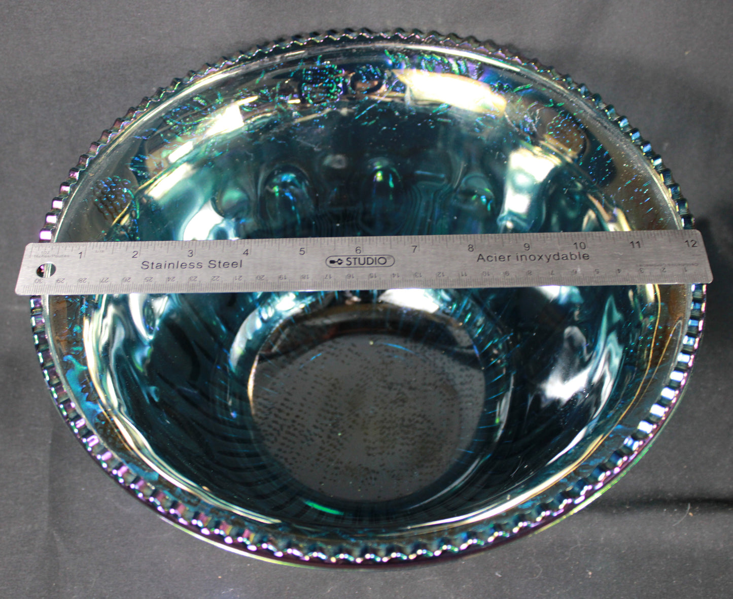 Indiana Glass Harvest Grape Carnival Glass Punch Set