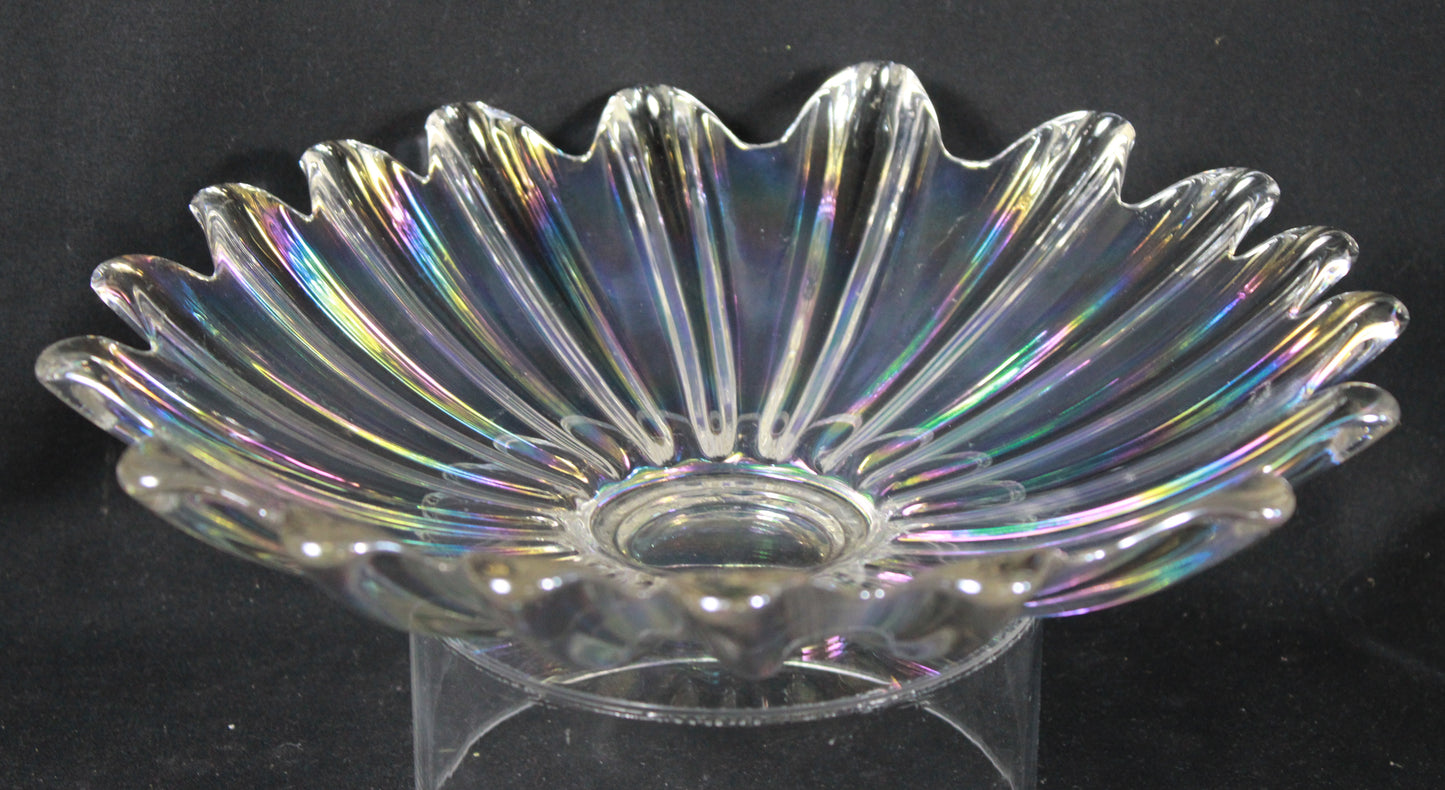 Set of Three Vintage Iridescent Scalloped Petal Bowls