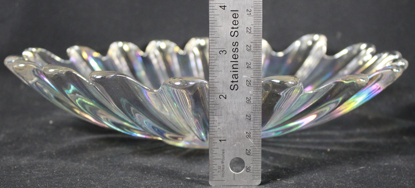 Set of Three Vintage Iridescent Scalloped Petal Bowls