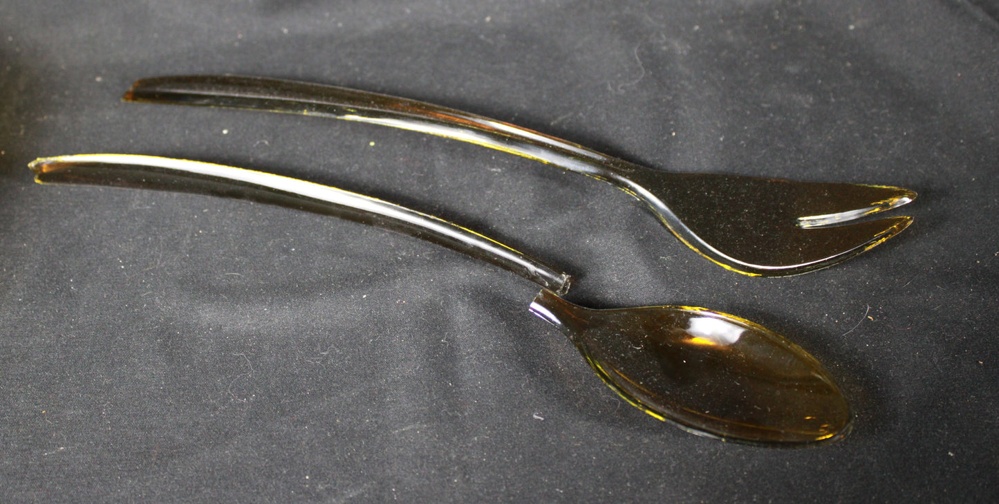 Vintage Indiana Glass Iridescent Gold Carnival Glass 3 Piece Salad and Fruit Bowl Set with Original Box