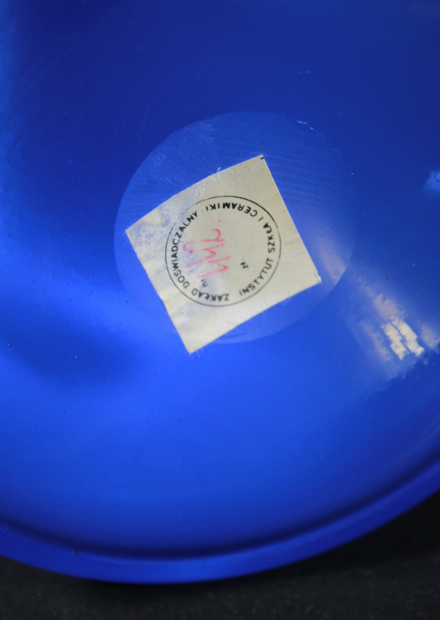 Krakow Institute of Glass Blue Opaline Pedestal Bowl Handmade in Poland