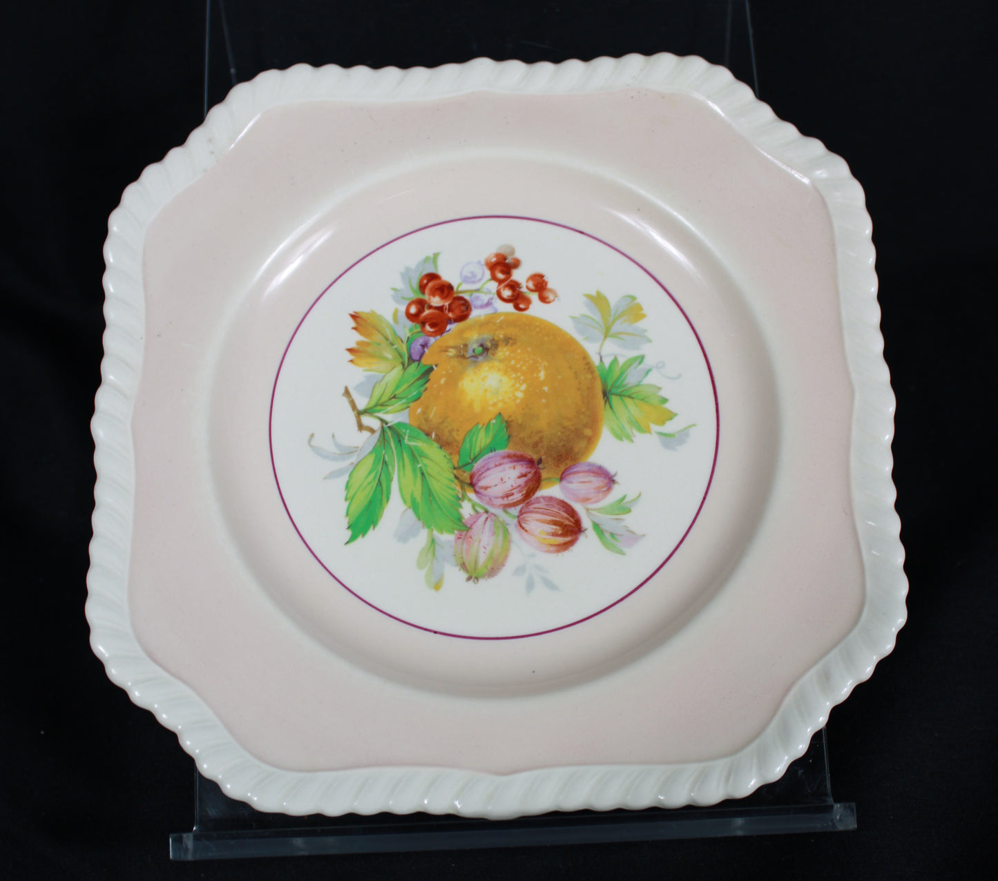 Johnson Bros England Square Scalloped Fruit Plates - Set of 7
