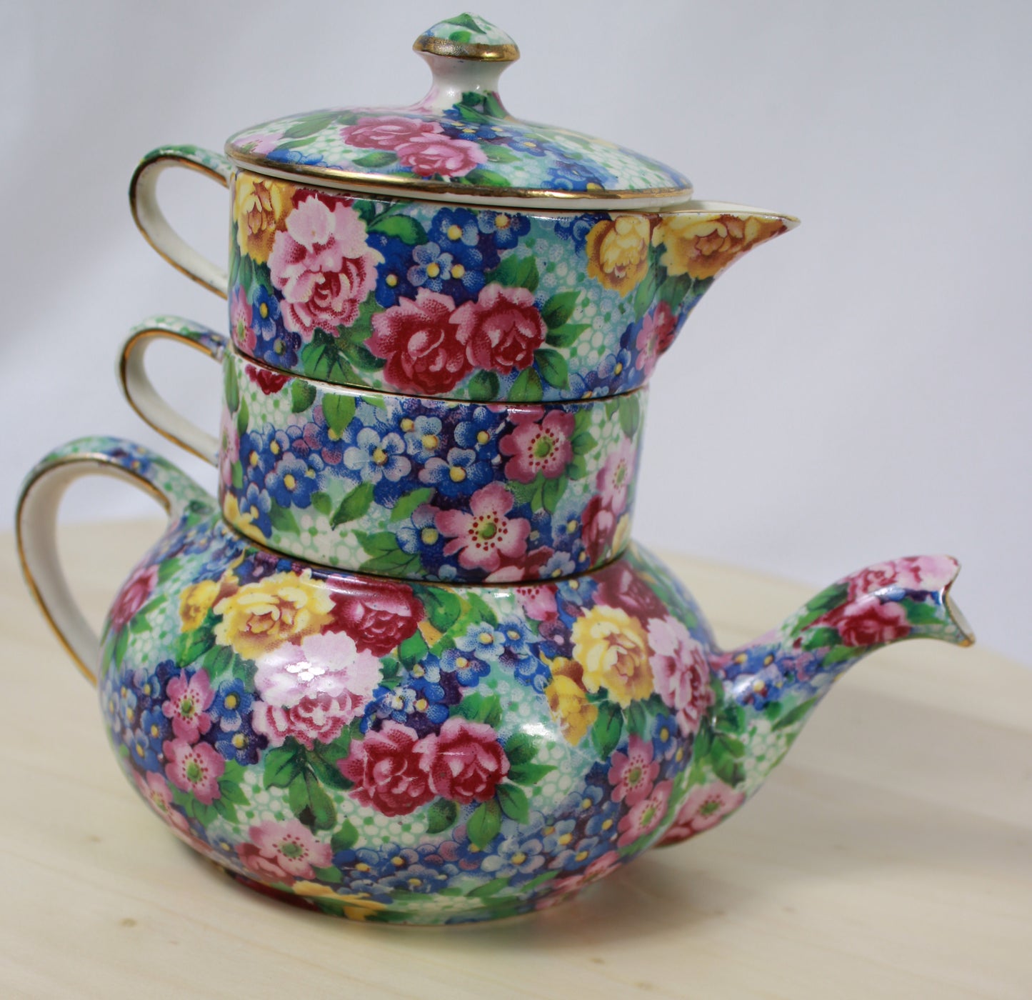Royal Winton Julia Chintz Tea for One Stacking Set