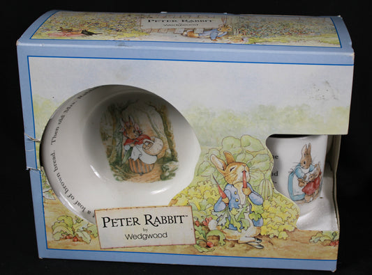 Vintage Wedgwood Peter Rabbit 3-Piece Bone China Nursery Set with Box