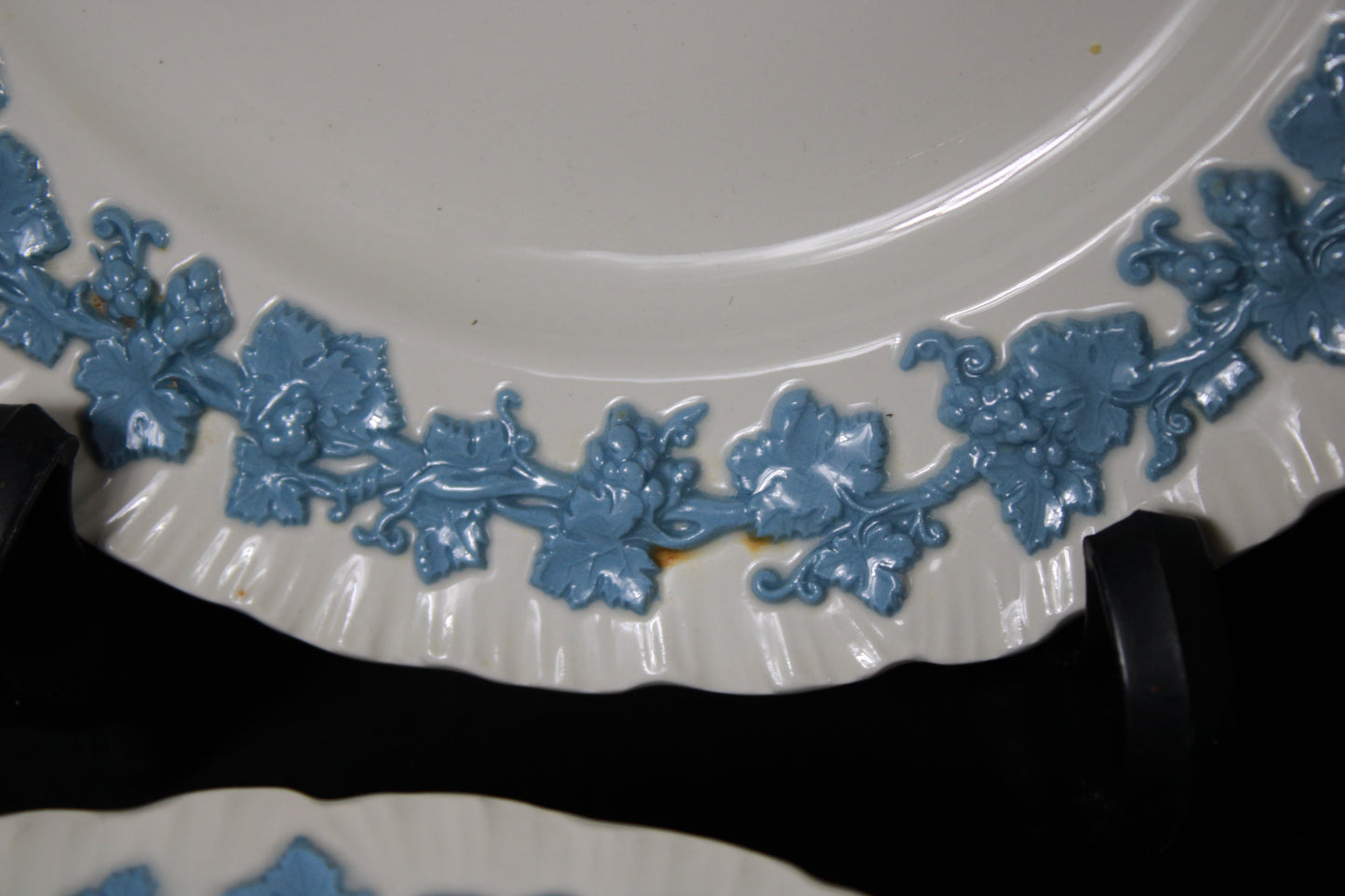 Wedgwood Queen's Ware Blue on Cream Shell Edge China Set