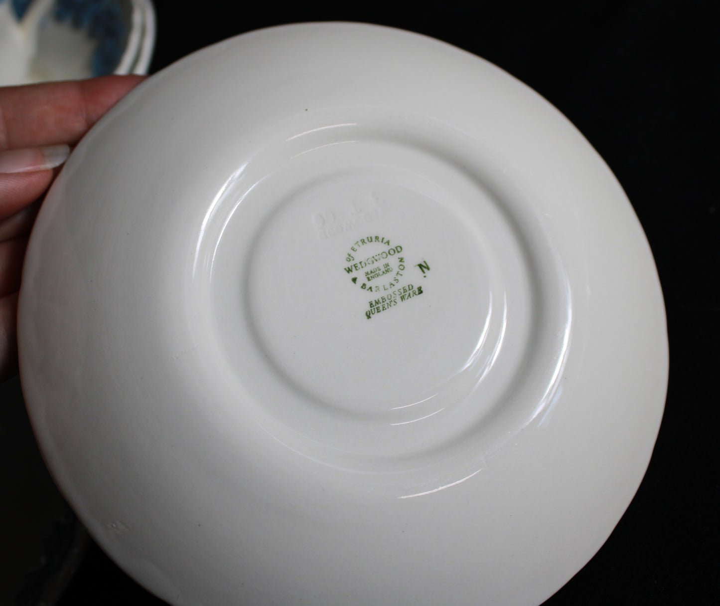 Wedgwood Queen's Ware Blue on Cream Shell Edge China Set
