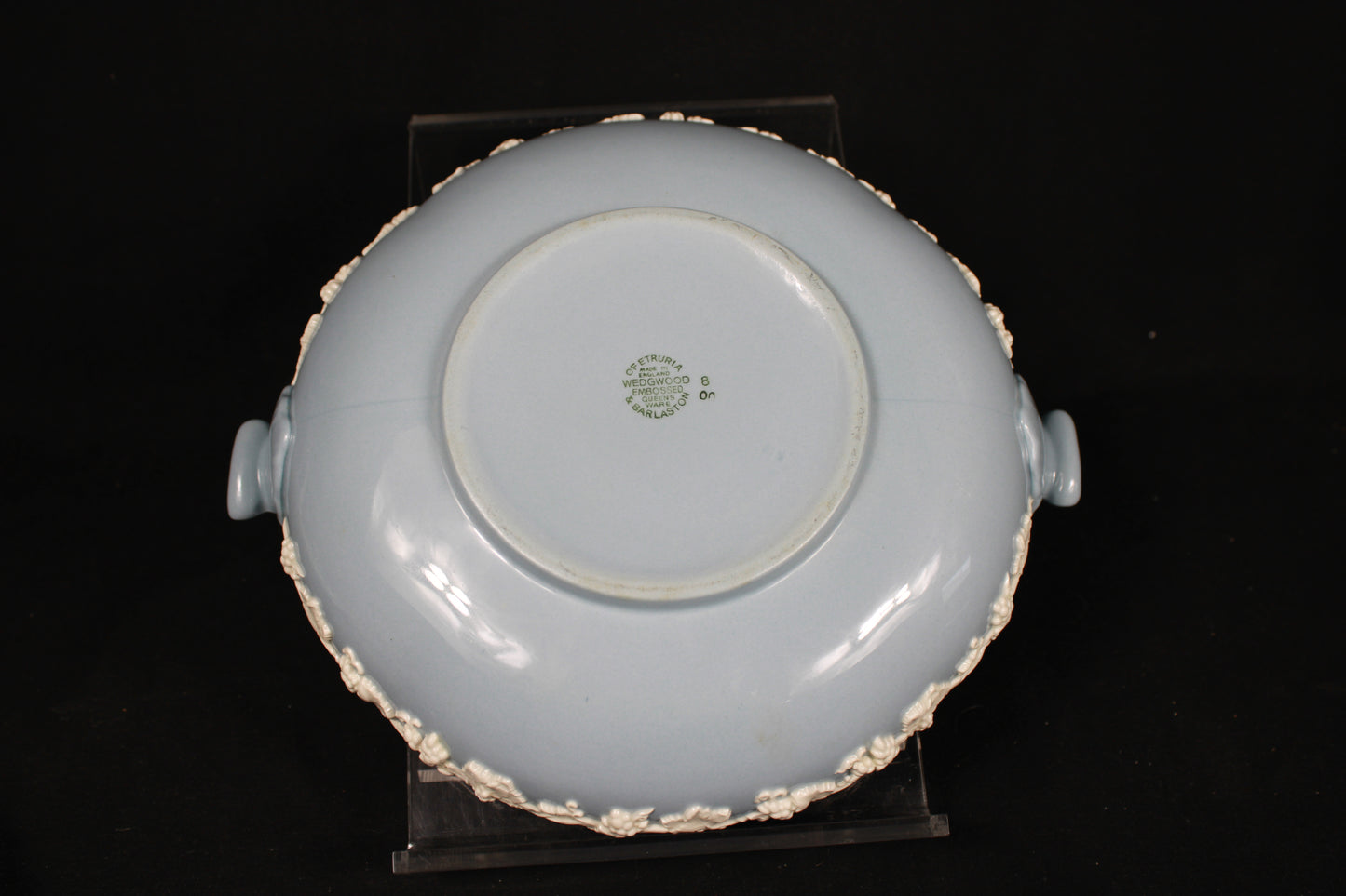 Wedgwood Embossed Queen's Ware Lavender Blue Covered Vegetable Tureen
