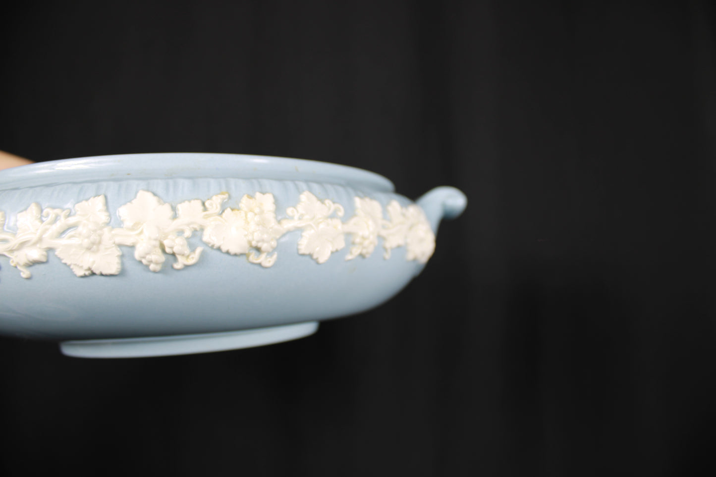 Wedgwood Embossed Queen's Ware Lavender Blue Covered Vegetable Tureen