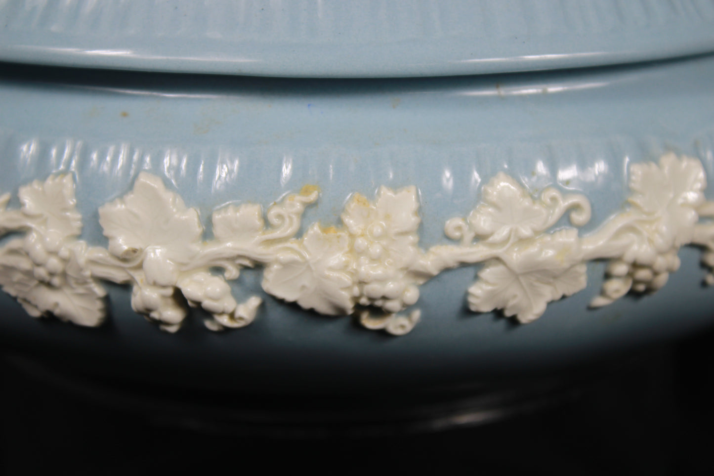 Wedgwood Embossed Queen's Ware Lavender Blue Covered Vegetable Tureen