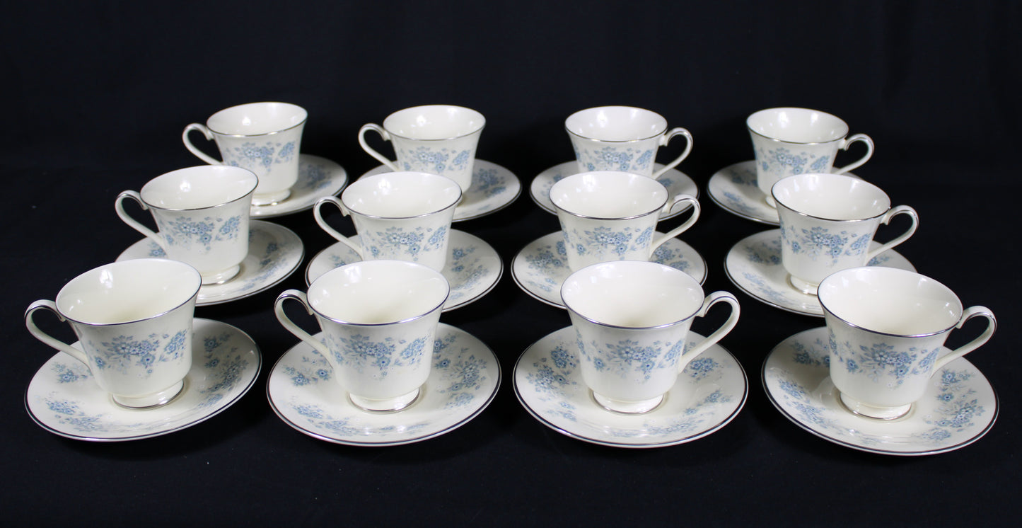 Royal Doulton Michelle The Romance Collection Bone China Tea Cup and Saucer Set of 12