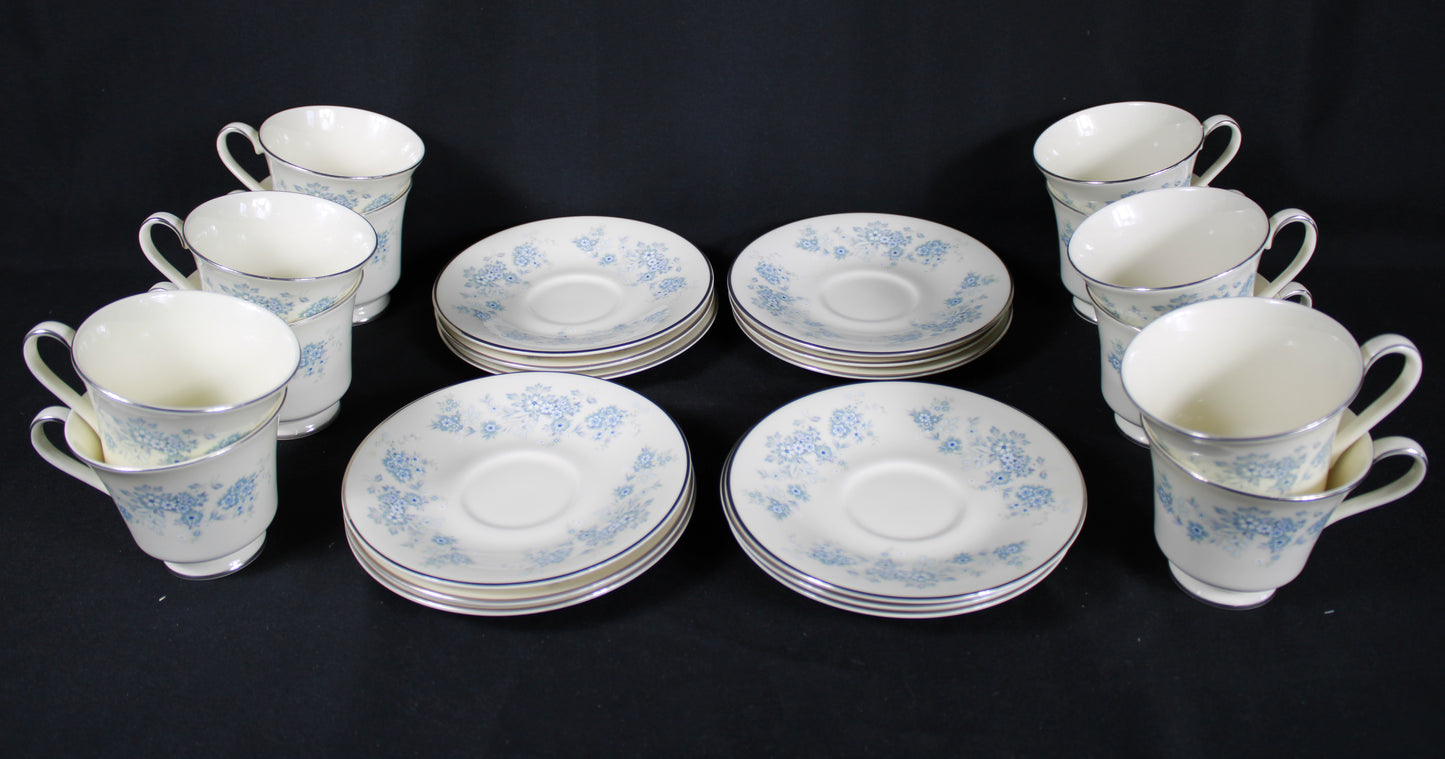 Royal Doulton Michelle The Romance Collection Bone China Tea Cup and Saucer Set of 12