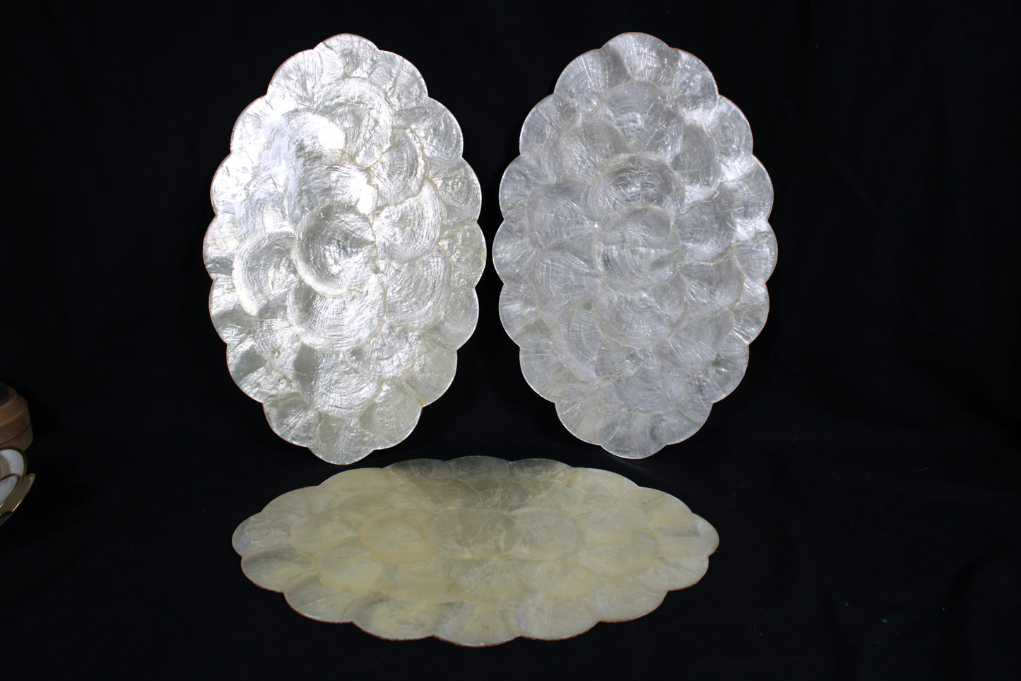 Vintage Tesoro's Manila Capiz Shell Placemat and Nested Bowl Collection