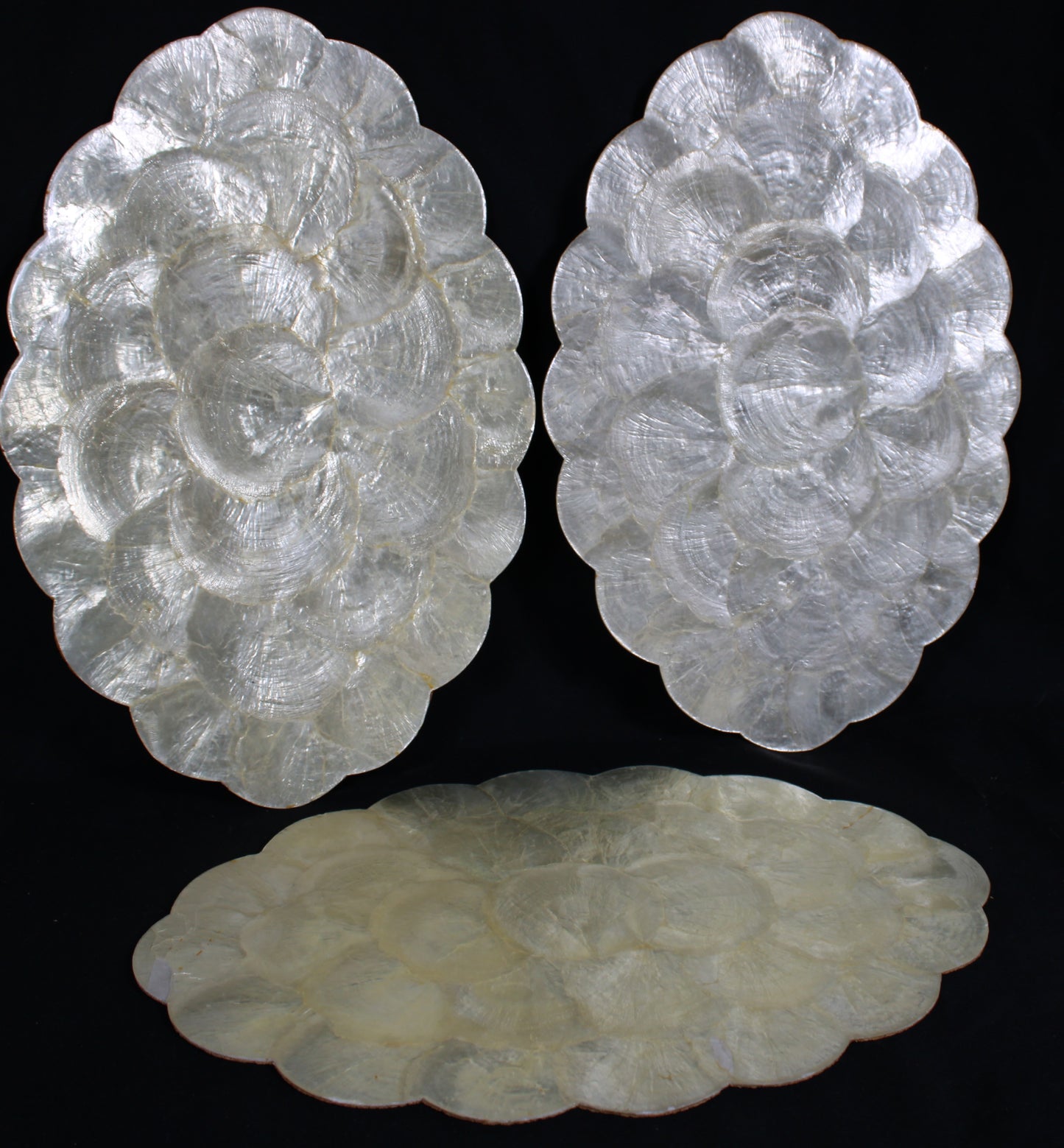 Vintage Tesoro's Manila Capiz Shell Placemat and Nested Bowl Collection