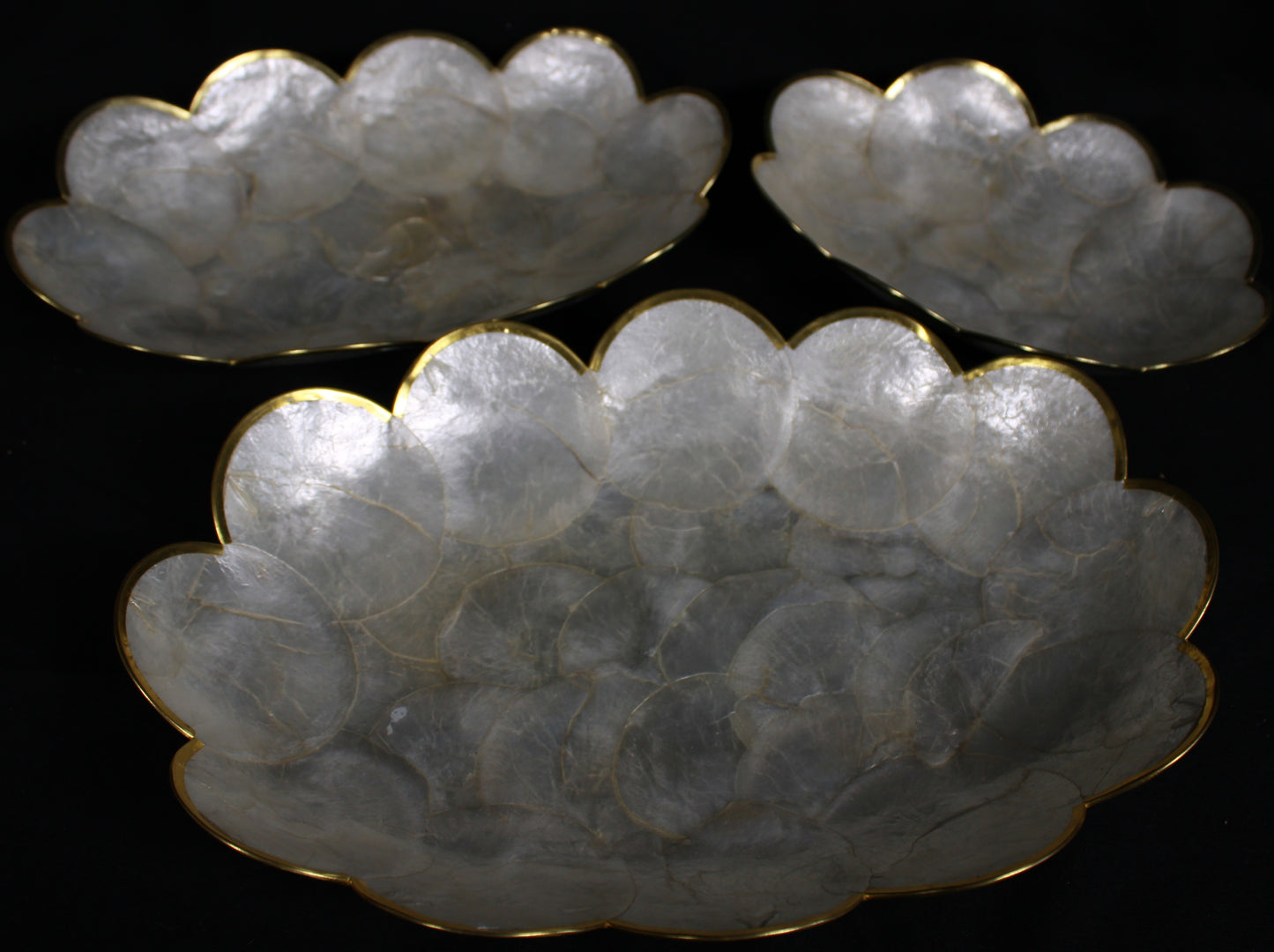 Vintage Tesoro's Manila Capiz Shell Placemat and Nested Bowl Collection