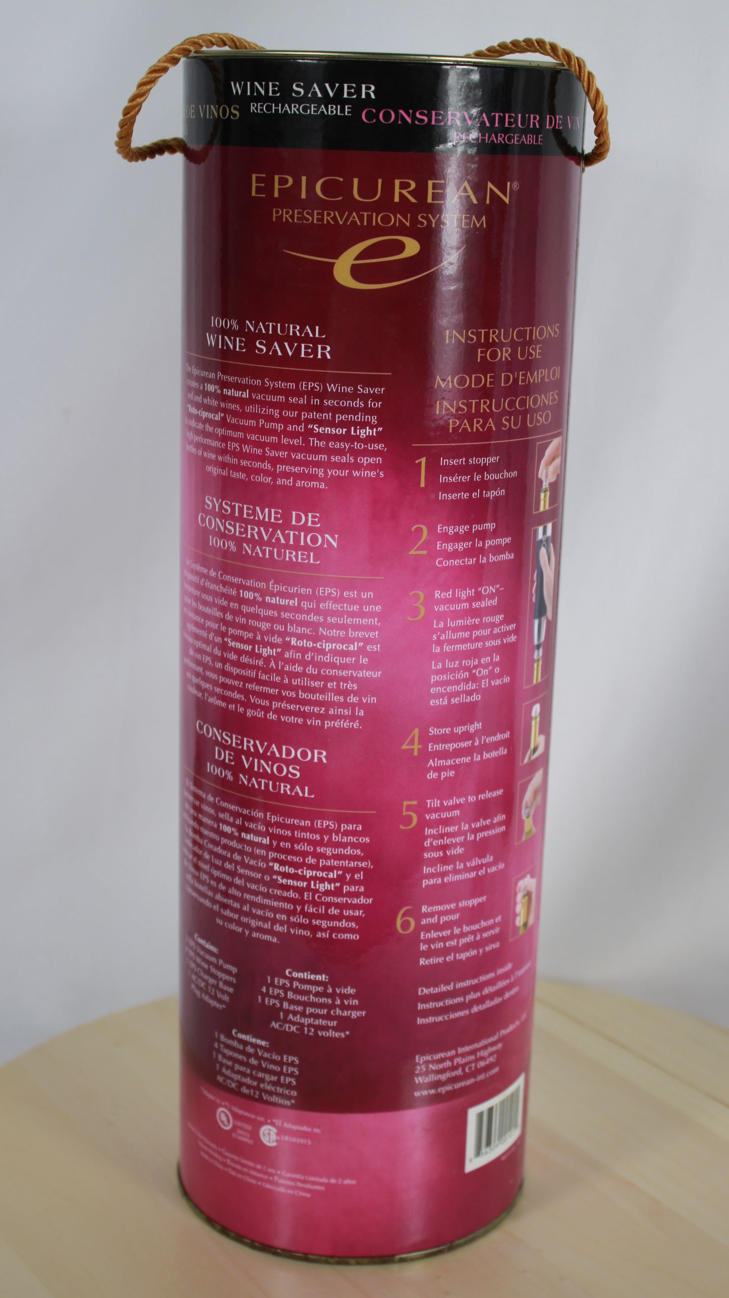 Epicurean Preservation System Rechargeable Electric Wine Saver