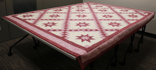 Hand-Pieced Star and Chain Double Quilt