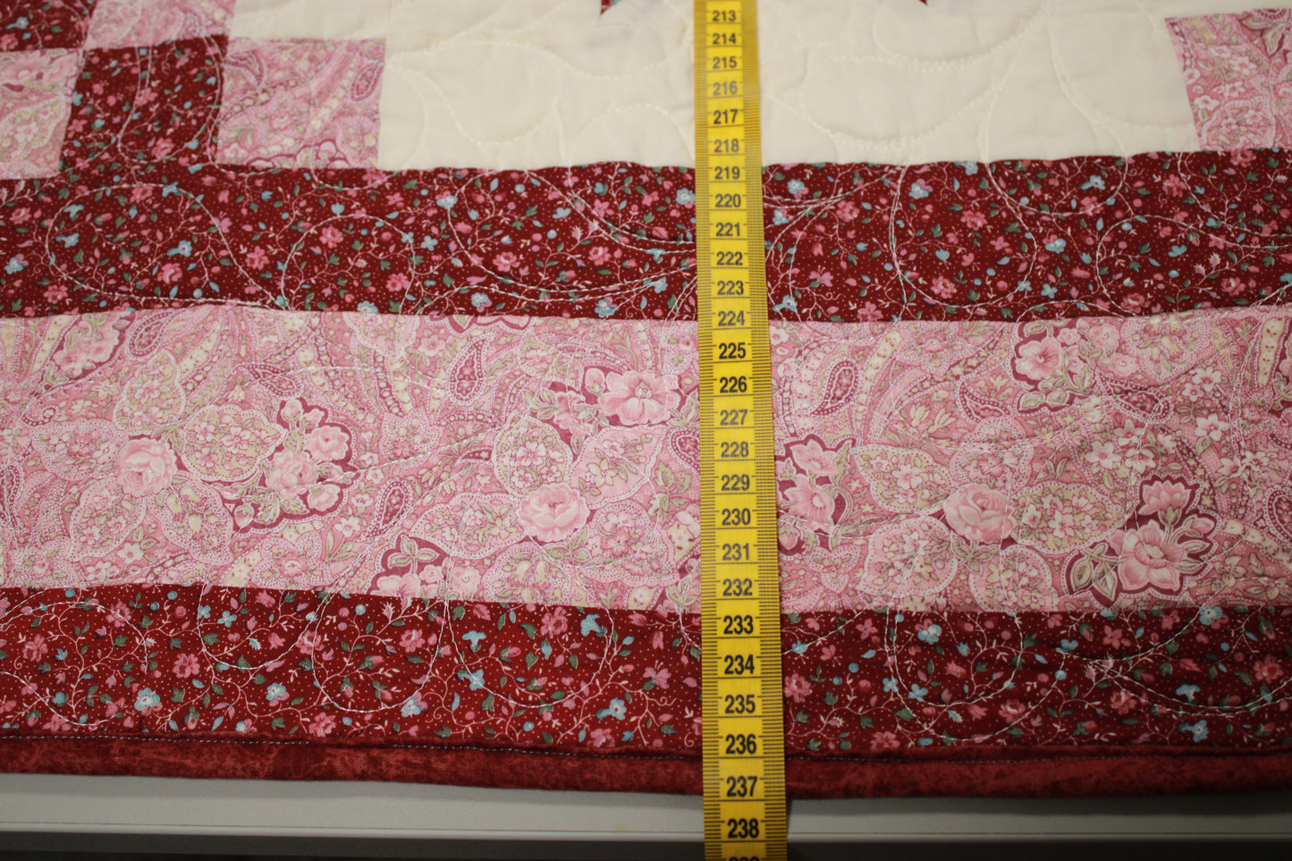 Hand-Pieced Star and Chain Double Quilt