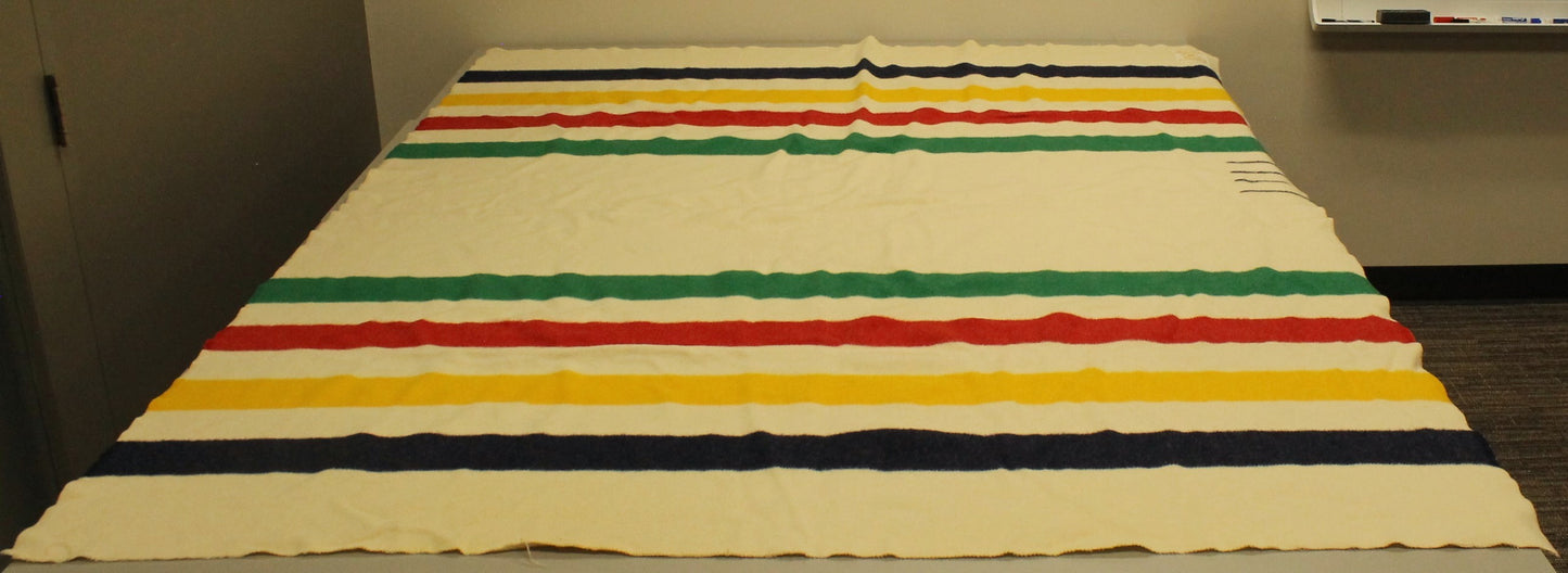 Hudson's Bay Company 4-Point Blanket | 100% Wool, Multi-Color Stripe
