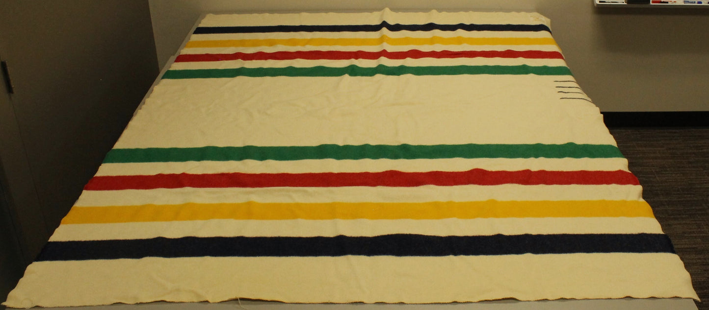Hudson's Bay Company 4-Point Blanket | 100% Wool, Multi-Color Stripe