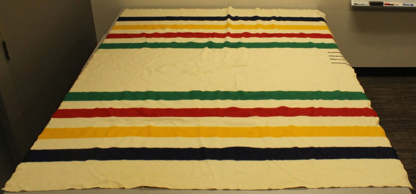 Hudson's Bay Company 4-Point Blanket | 100% Wool, Multi-Color Stripe