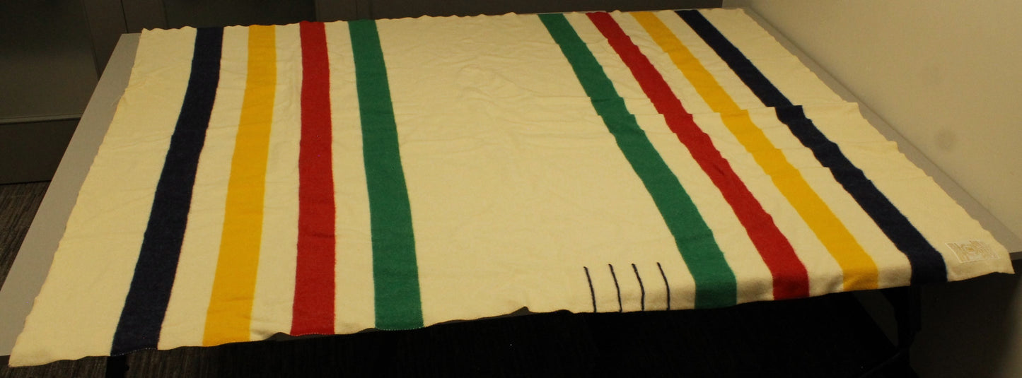 Hudson's Bay Company 4-Point Blanket | 100% Wool, Multi-Color Stripe
