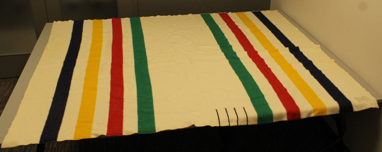 Hudson's Bay Company 4-Point Blanket | 100% Wool, Multi-Color Stripe