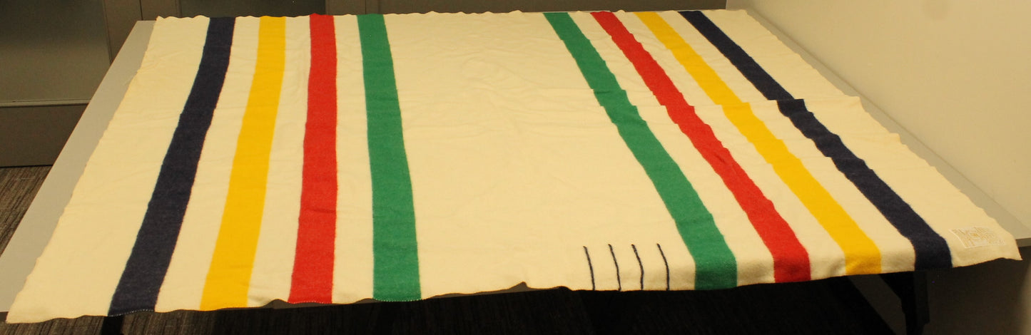 Hudson's Bay Company 4-Point Blanket | 100% Wool, Multi-Color Stripe