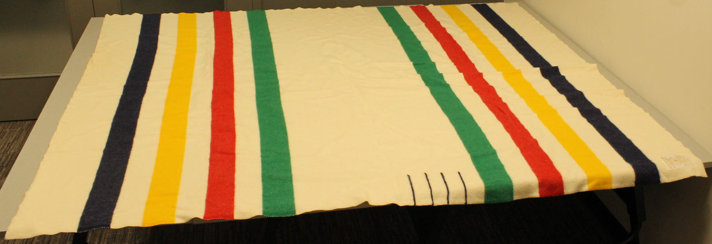 Hudson's Bay Company 4-Point Blanket | 100% Wool, Multi-Color Stripe