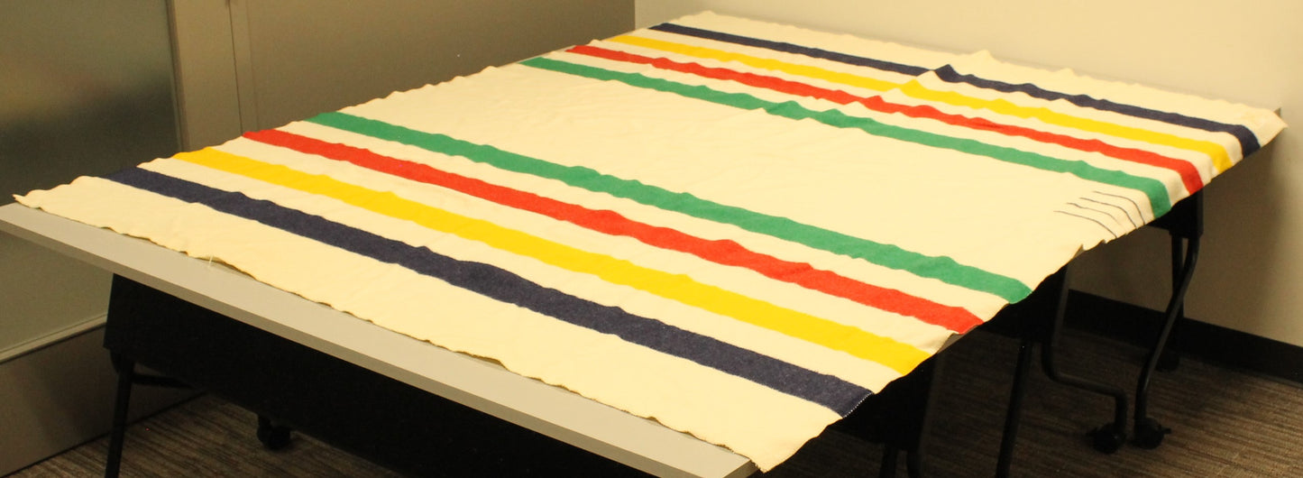 Hudson's Bay Company 4-Point Blanket | 100% Wool, Multi-Color Stripe